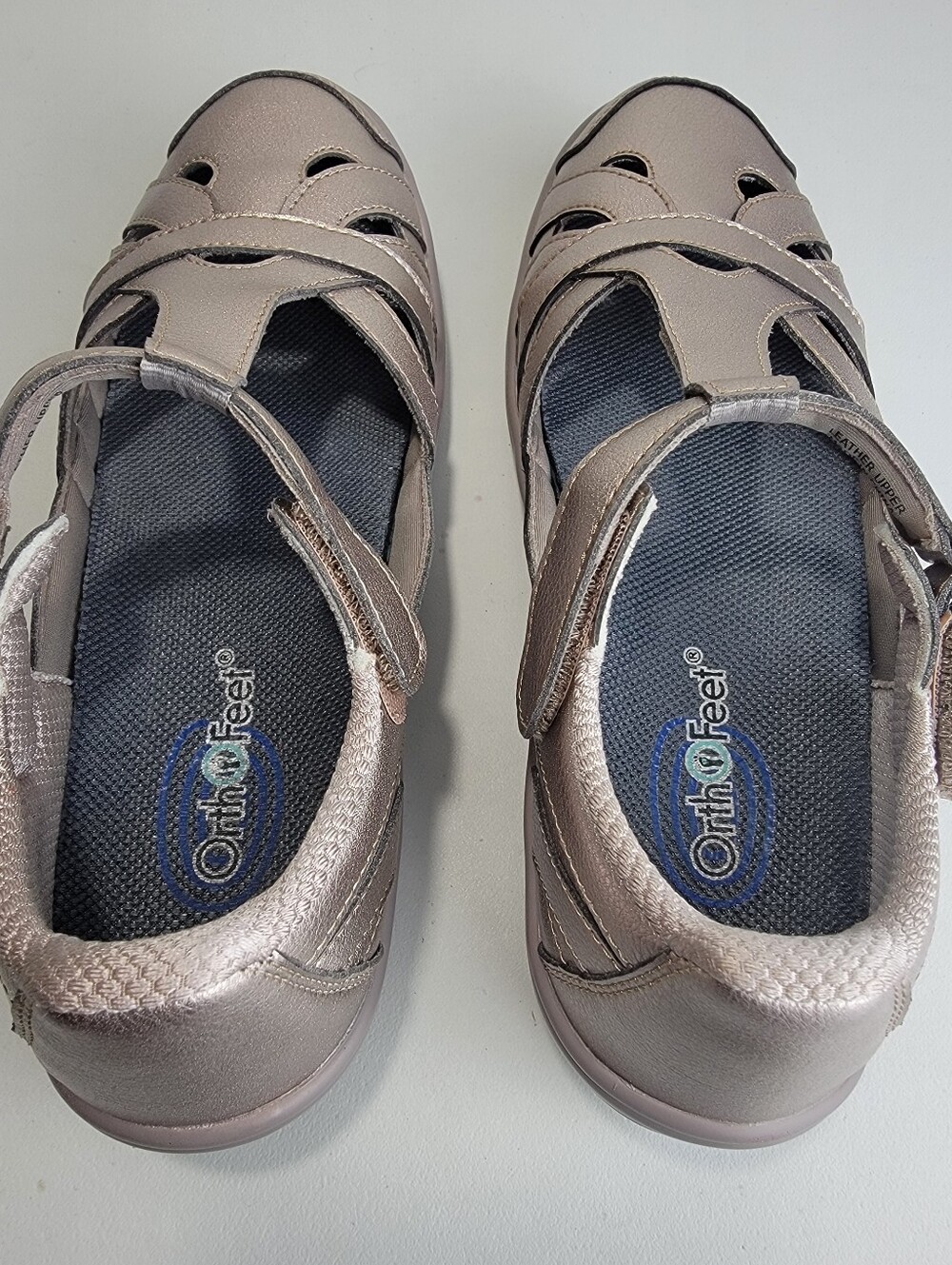 Orthofeet Juno Mary Jane Pewter Comfort Shoes Sandals Women's Sz 9.5M Adjustable - Picture 5 of 15